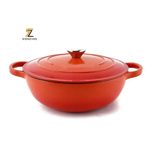 Custom Color Non-Stick Cast Iron Soup Pot with Lid - Modern Style Cookware