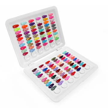 White Acrylic Nail Display Book with 120 Removable Full Nail Art Tips & Gel Polish Color Cards