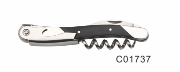 Black Pakka Wood Corkscrew Bottle Opener