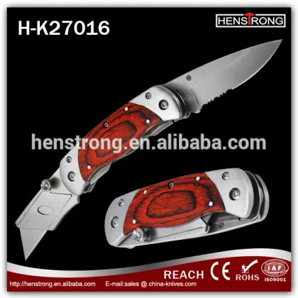 Safety wood handle double side wooden handle utility knives