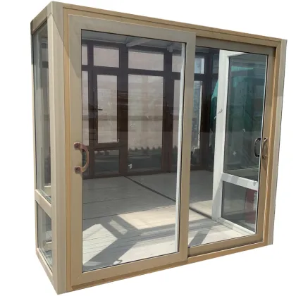 Tempered Glass Lockable Handle UPVC Stacking Sliding Glass Doors