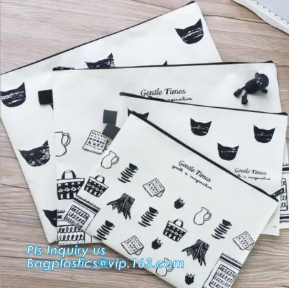 Canvas Pencil Stationery Case Zipper Lock Pencil Bag, stationery students pencil bag