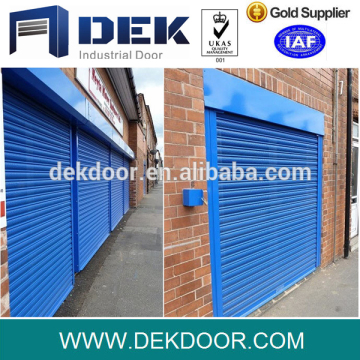 Steel roller garage door with 75 laths