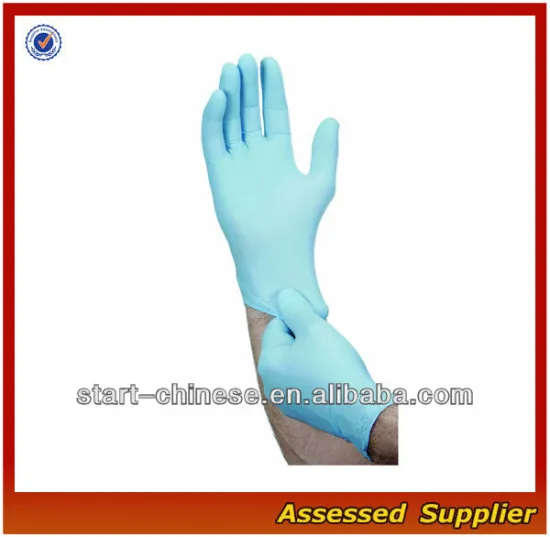 LWX122 Powder-Free 9 1/2" Disposable Nitrile Gloves/isposable nitrile examination gloves/blue nitrile disposable gloves