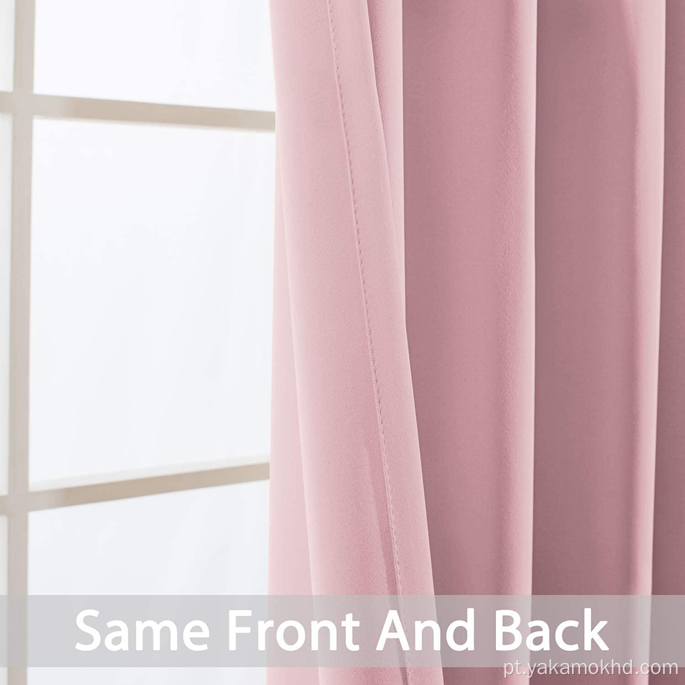 Cortinas blackout rosa com 63 polegadas de comprimento