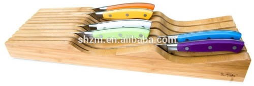 Wave Bamboo In-Drawer Knife Storage Block - Holds Up to 16 knives