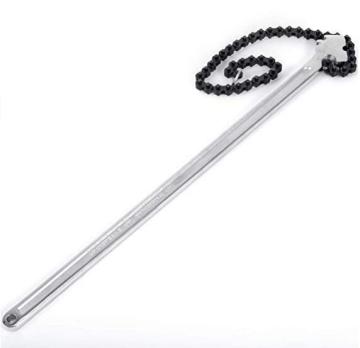 Chain Wrench Carbon Steel Heavy Duty Pipe Wrench with Diameter Capacity and Chain Strap Filter
