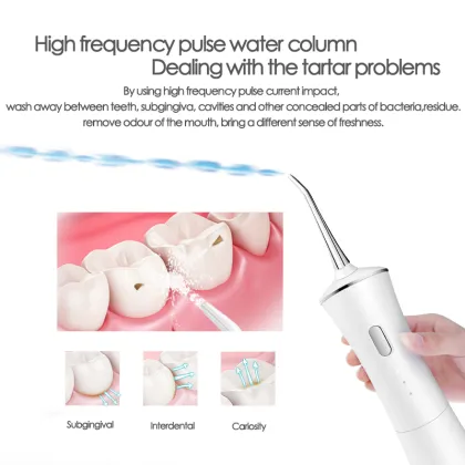 USB Rechargeable Water Jet Floss Toothpick - 5 Jet Tips, 150ml, Portable Dental Flosser