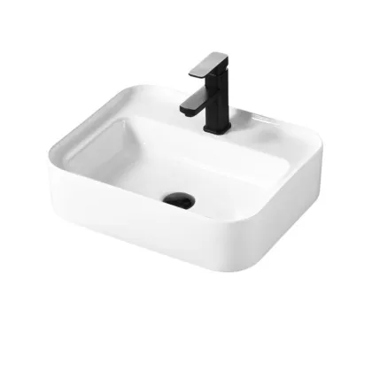 Luxury Restaurant White Ceramic Rectangular Washbasin
