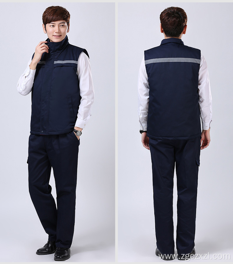 Padded cotton cargo vest