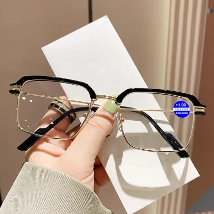 HD Anti-Blue Light Reading Glasses for Elderly - Myopia Fashion Eyebrow Frame