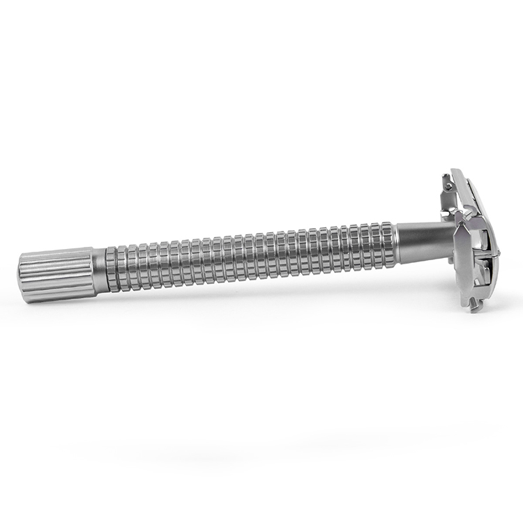 Qshave Double Edge Safety Razor Classic Safety Razor Silver Color Long