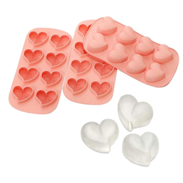 Moldes de cubo de hielo de silicona reutilizables en forma de corazón