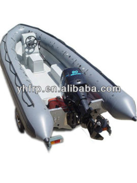 frp hypalon rigid hull inflatable boat with self righting device