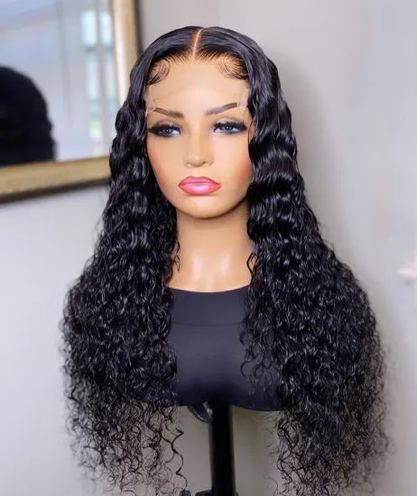 100% Human Hair Lace Front Wig Deep Wave Virgin Hair Lace Wig For Black Women Pre Pluck Lace Wig With Baby Hair