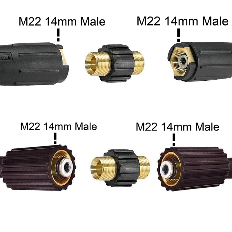 Brass M22*1,5 Σύνδεση προσαρμογής μετρικού εύκαμπτου σωλήνα για πλυντήριο υψηλής πίεσης