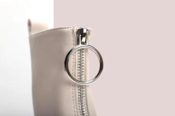 2021 high square heel front zipper lady boots
