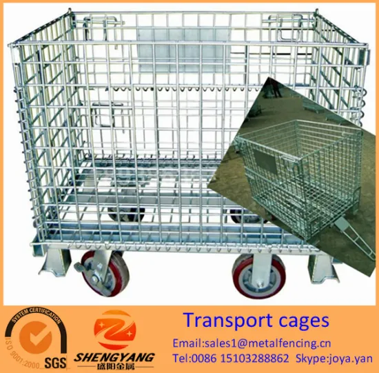 Supermarket storage equipment Gitterboxes solid recycle wire containers volume 0.15-1.56m3 metal mesh transport cages