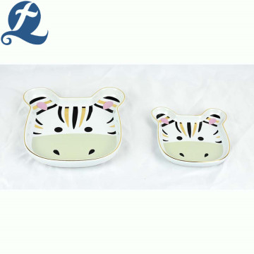 Fashion Printed Cute Donkey Face Ceramic Dog Bowl