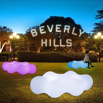Cloud-Shaped Glowing LED Garden Sofa for Parties and Parks