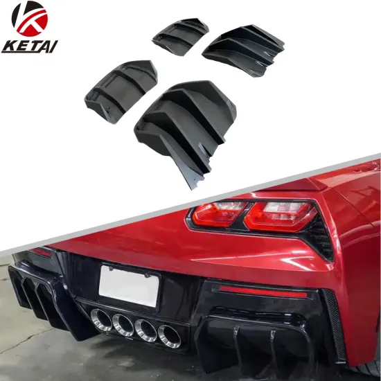 Matte Black Rear Diffuser Lip for Corvette C7 2014-2019