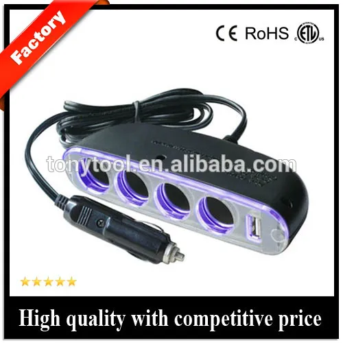 4 way cigarette lighter socket Electronic Cigarette Lighter