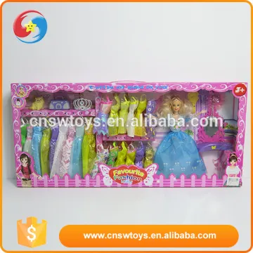 Fashion house furniture plastic mini toy doll with various clothes