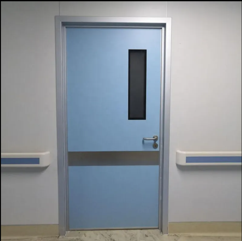 Anti-bacterial purification steel medical double door