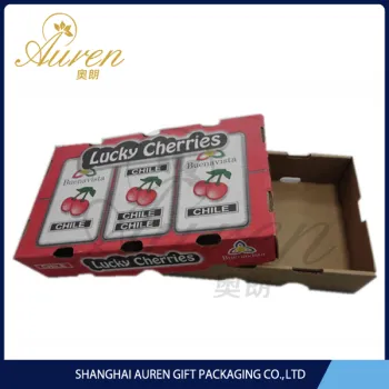 2014 China cheap sell corrugated paper rigid boxes for cherry pack with lid China made
