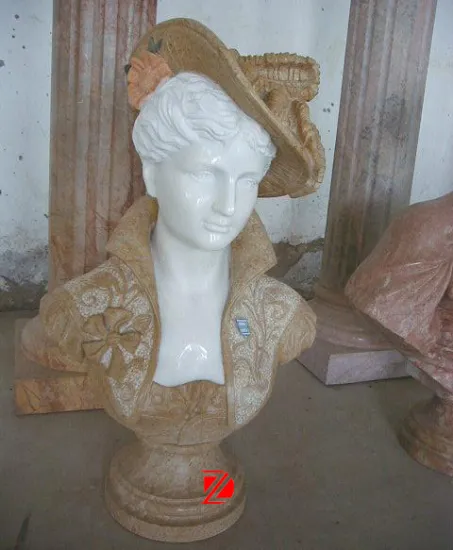 Lady bust sculpture with hat