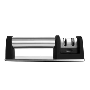 Best Chef's Pull-Through Knife Sharpener with Hot Sale Black Edge Grip - 2 Stage Professional Sharpening System
