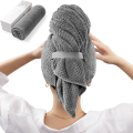 fleece hair wrap towel turban with Elastic band