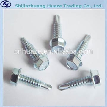 Steel hardened hex flange head self drilling screw