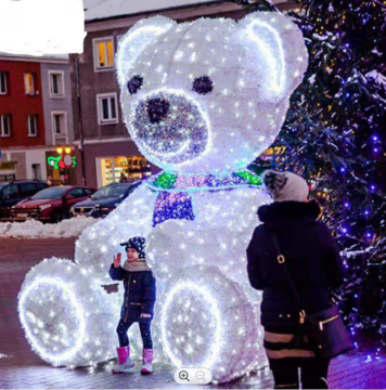 Giant 3D LED Christmas Bear Light Decorations