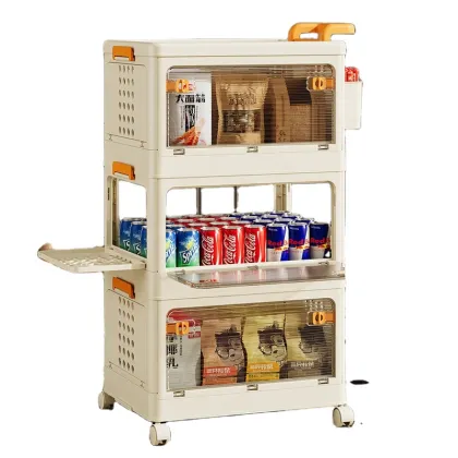 Large Home Storage Trolley with Wheels: Organize Holders & Racks Multifunctionally
