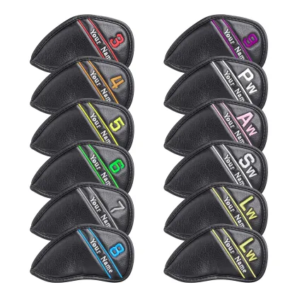 Custom Logo Golf Club Headcovers - Thick Synthetic Leather for Ping Clubs & More (12 Pcs)