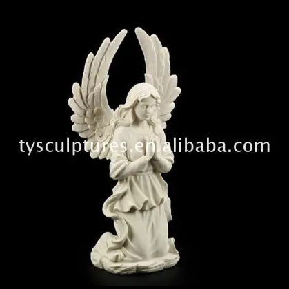 Hot sale garden decor stone angel sculpture marble guardian angel holding baby statue