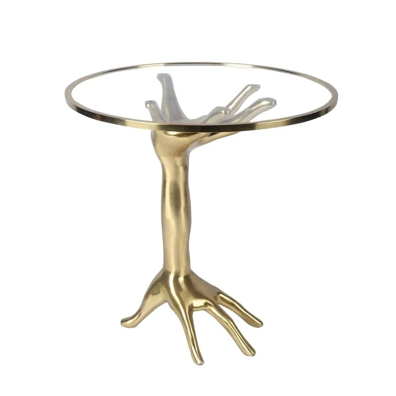 glass top side table