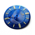 Dial di orologio Guilloché blu scuro da 35 mm