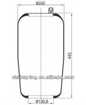 EVOBUS A942.327.00.01 Rubber air balloon 4390N1 gas filled truck semi trailer air suspension system without piston