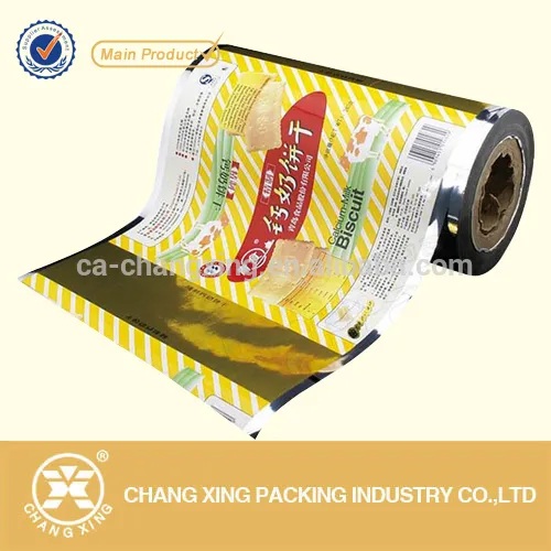 Biscute cookie candy packaging roll film/metallized Laminated food packaging film roll