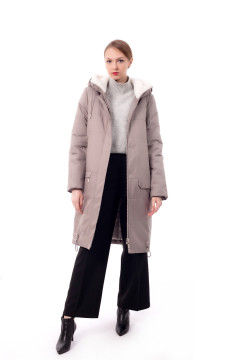 Winter Women's Fashion Hooded Artificial Wool Warm Coat