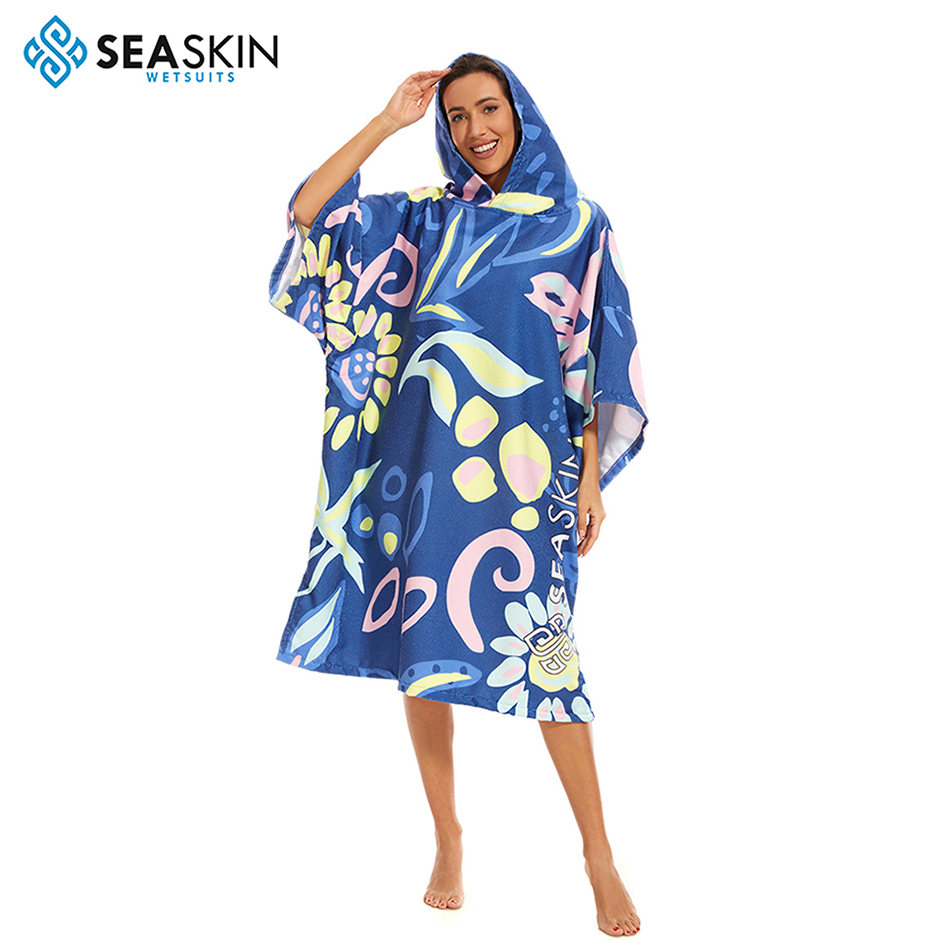 Seaskin Custom Pattern Women's Surf Changing Towel Poncho