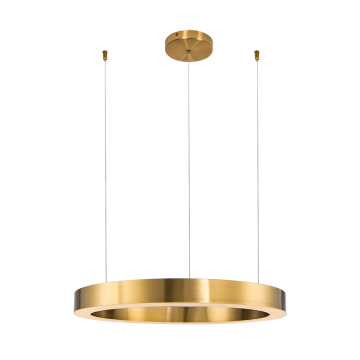 Modern Indoor Stainless Steel Ring LED Chandelier Pendant Light