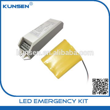 Emergency module with battery pack for 3W LED lighting with external driver