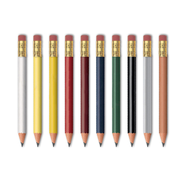 Mini Wooden HB #2 Golf Pencil with Eraser for Kids and School Use