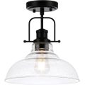 Semi Flush Mount Glass Shade Ceiling Lamp