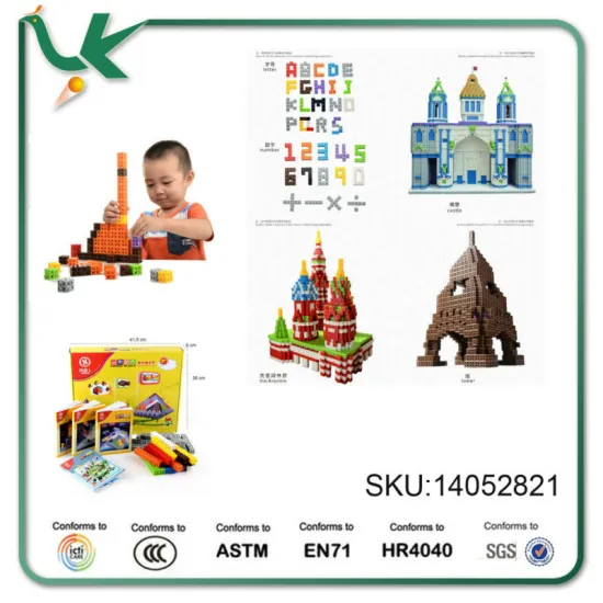 colorful plastic toy square cube blocks DIY educational toy