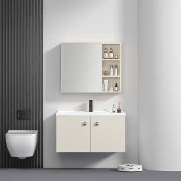Modern Wall-Mounted Bathroom Vanity Cabinet with Mirror and Storage