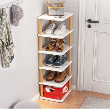 Small Solid Wood Shoe Rack for Home - 3/5/7/8 Layer Door Entrance Corner Organizer